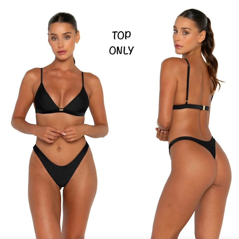 FAE Swim Luna Bikini Top - NERO - Triangle Bralette - Sustainable ECONYL®